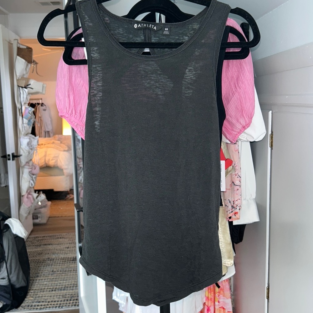 Athleta tank top grey/ black